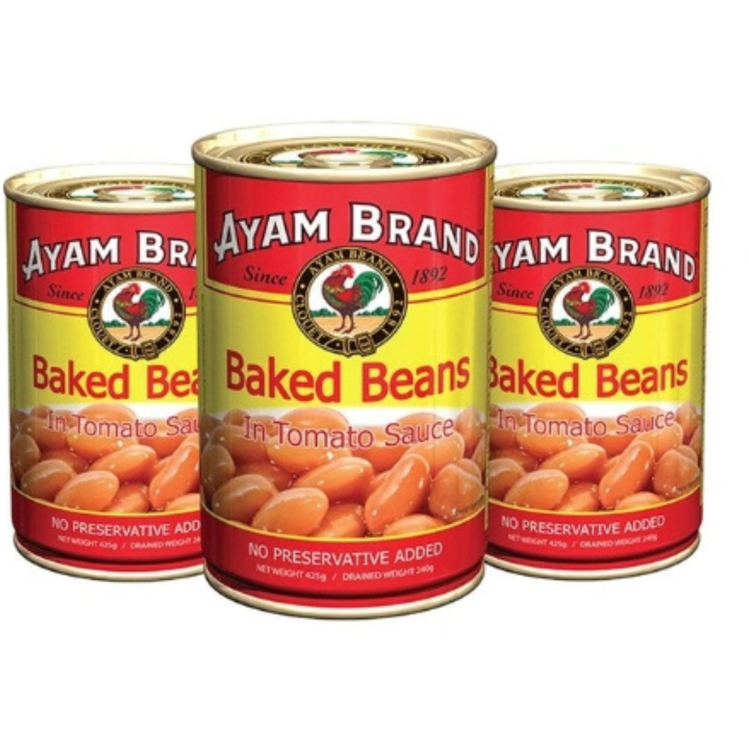 Ayam White Beans in Tomato Sauce 425g x 3 cans