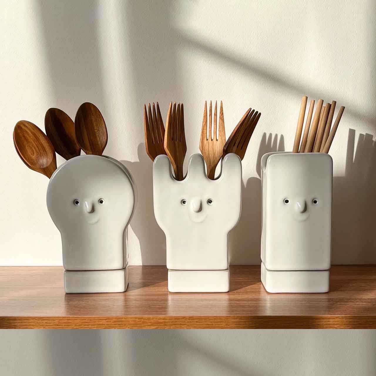 (Handmade) Creative Ceramic Cutlery Holder | The Trio Series